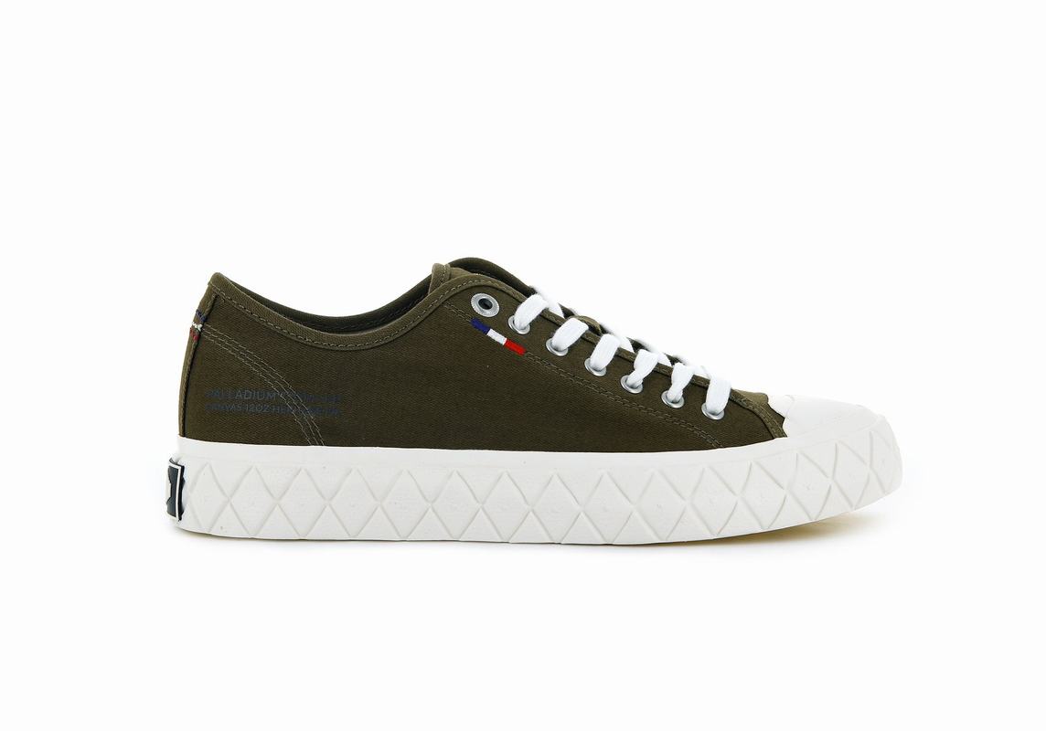 Palladium Palla Ace Canvas Herren Niedrige Sneaker Olivgrün ||893412-UJL||